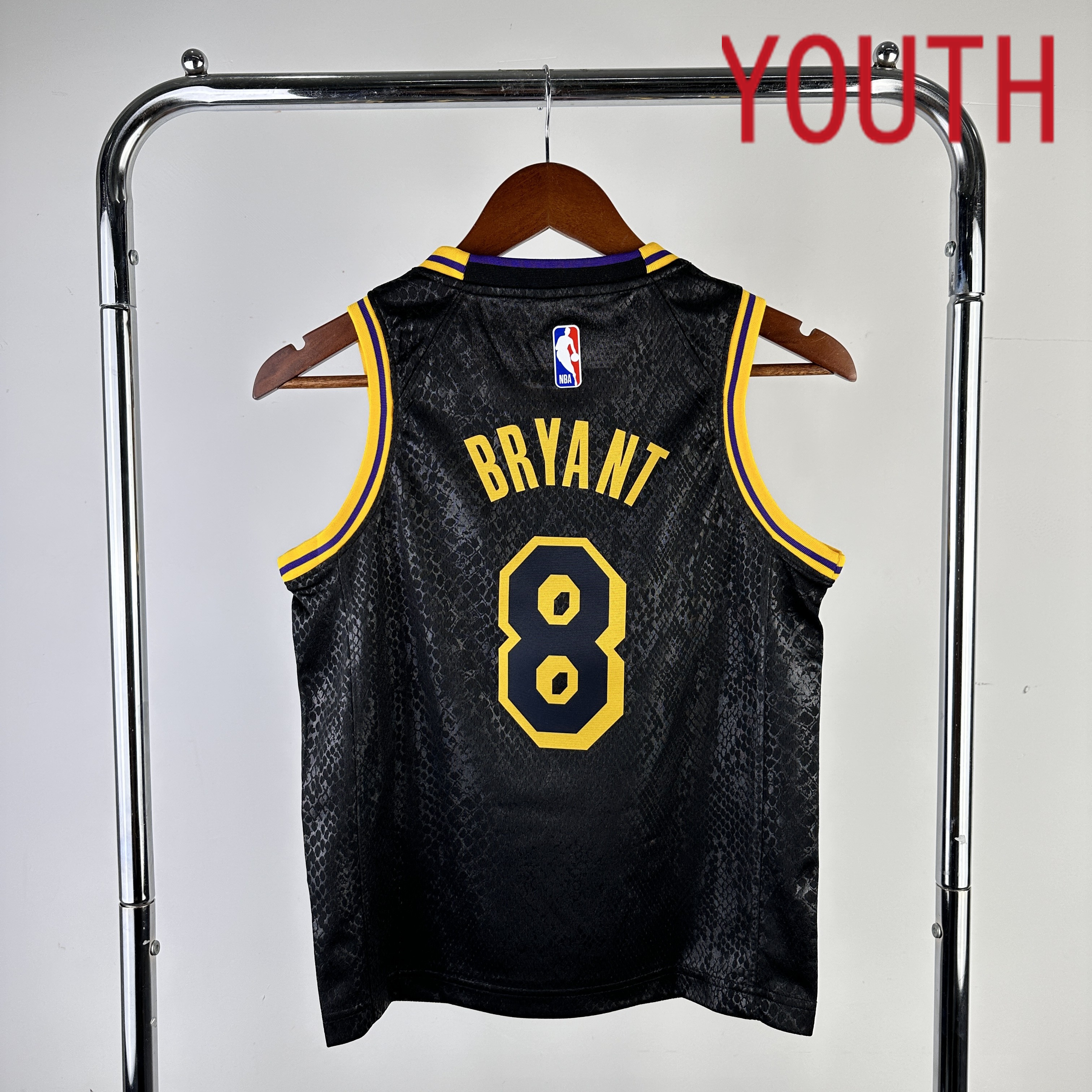 Youth Los Angeles Lakers #8 Bryant Stitched Black Nike NBA 2024 Jersey